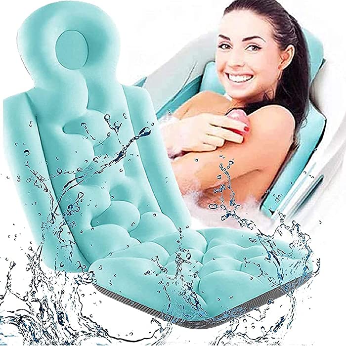 Tophacker Full Body Bath Pillow 3D Spa Bathtub Pillow for Head Neck Shoulder and Back Support Bath Accessories Fits All Bathtub Quick Drying Fit for Soaking Tub