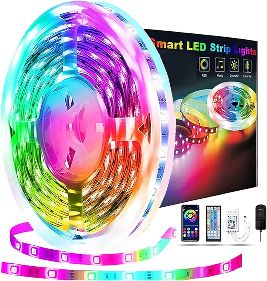 65.6ft Led Strip Lights, Led Light Strips Music Sync Color Changing Led Lights with App Control and Remote, Led Lights for Bedroom, Party, Home Decoration