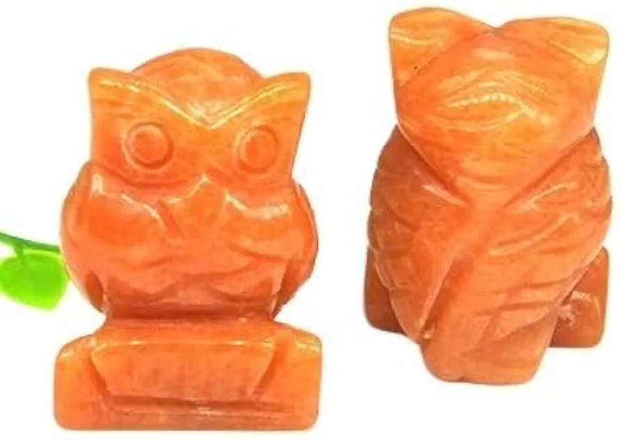 1.5" Owl Statue Stones Hand Carved Animals Figurines Room Ornament Healing Crystals Gemstones Crafts Gifts (Color : Color 25, Size : 1pc)