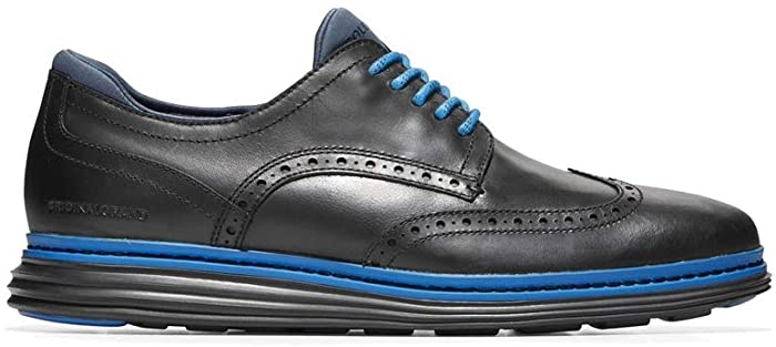 Cole Haan Men's Og Wingtip Oxford Wp C33175 Black Wp-Electric Blue Lemonad