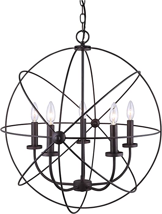 Canarm ICH282B05ORB25 Sumerside 5 Light Chandelier, Oil Rubbed Bronze