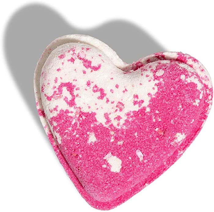 Heart Bath Bomb, Stress Relieving Bath Bomb for Women, Bath Bomb for Kids, Bubble Bath Bomb for Girls, Handmade with Epsom Salt & Sweet Almond Oil, Gift for Her, Spa Gift (Sugar Crush)