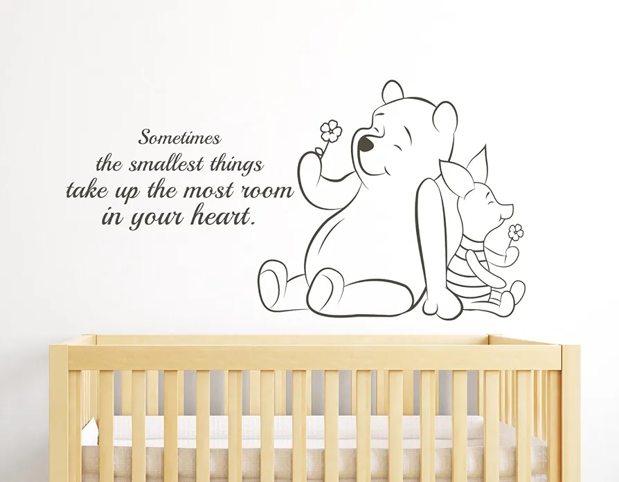 Sometimes the Smallest Things Take up the Most Room in Your Heart Winnie the Pooh Quote Nursery Wall Decals Wall Decor