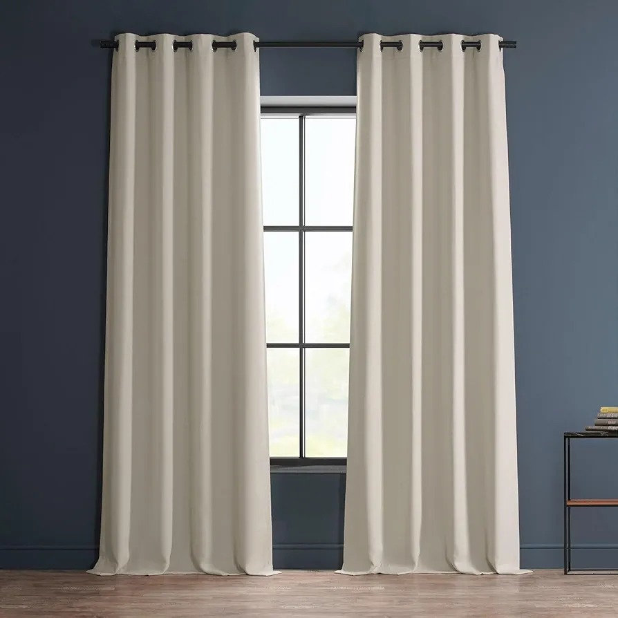 HPD Half Price Drapes Grommet Linen Curtains 108 Inches Long Room Darkening Curtains for Bedroom & Living Room (1 Panel), 50W x 108L, Birch