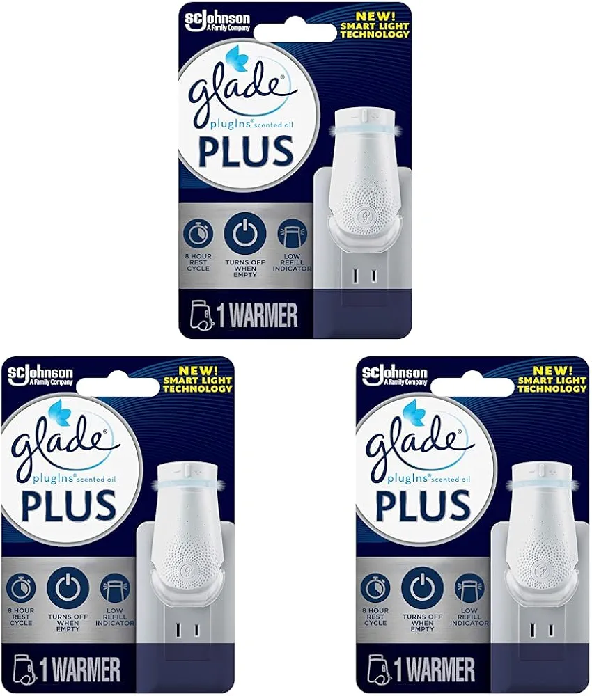 Glade PlugIn Plus Air Freshener Warmer, Holds Scented Oil Refill, 1 Count (Pack of 3)