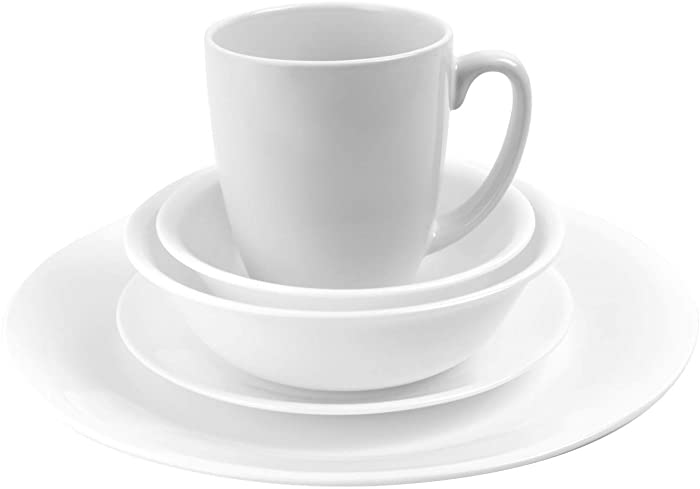 Corelle Livingware Piece Dinnerware Set, Winter Frost White, Service for 4, (20 Piece)