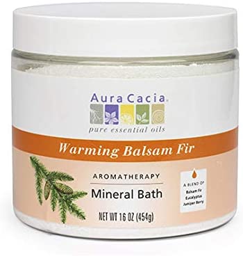 Aura Cacia Warming Balsam Fir Aromatherapy Mineral Bath | 16 oz. Jar