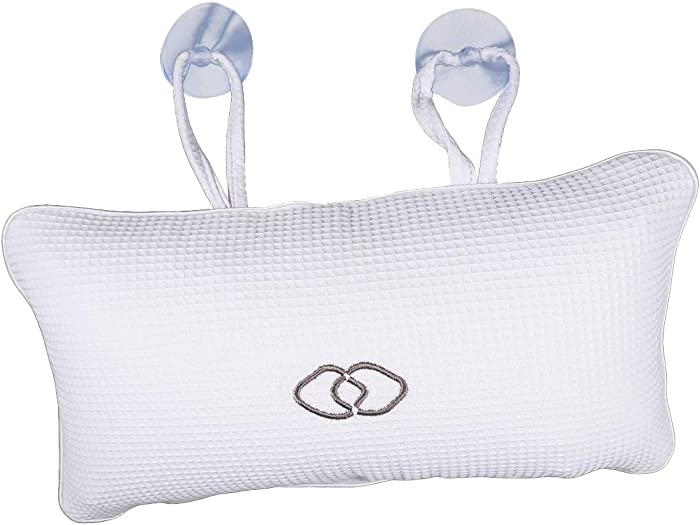 HEALLILY Spa Bath Cushion Bath Pillow for Bathtub White Bathing Cushion for Head and Neck Support (White)