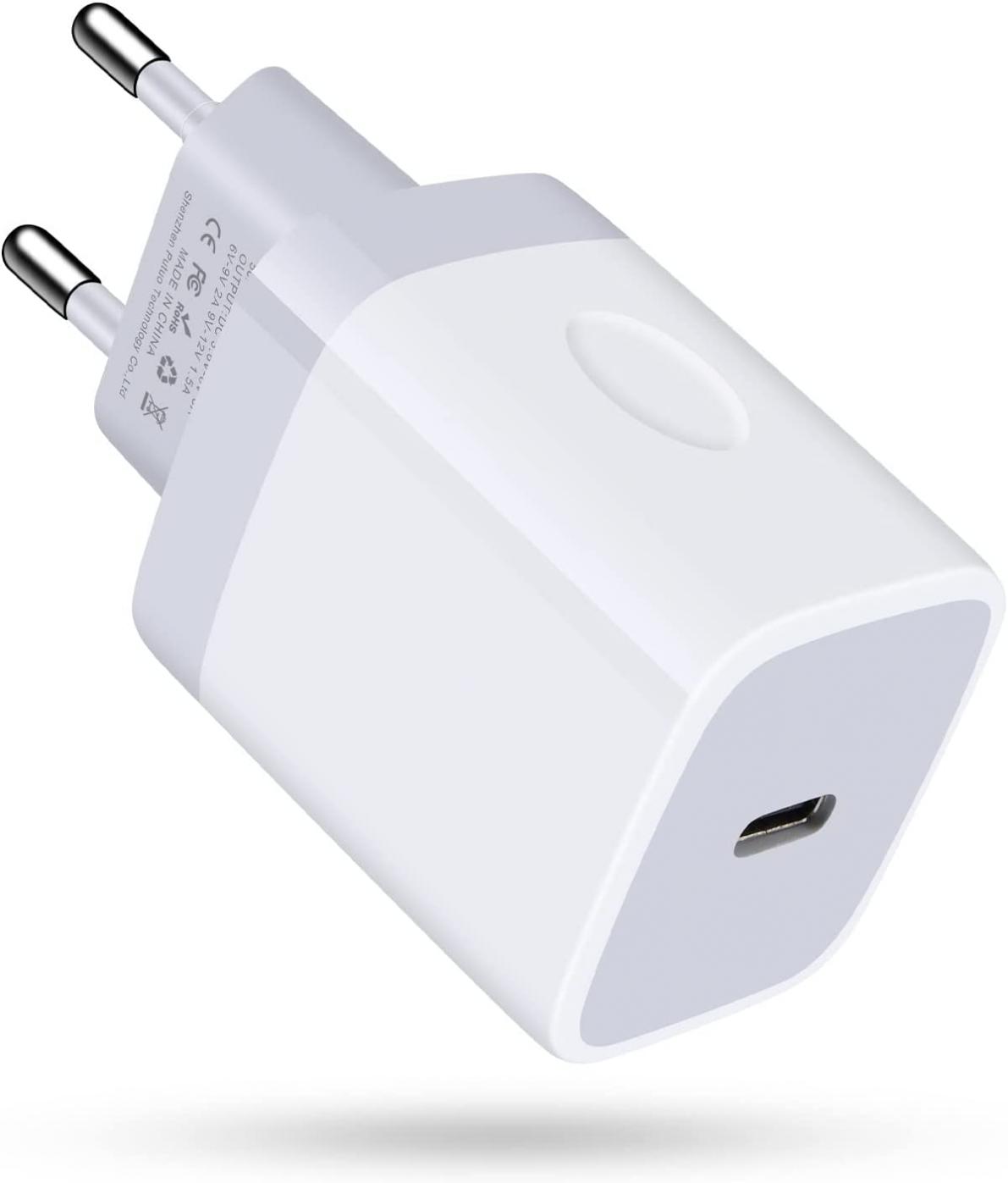 European USB Charger Fast Charging Block Cube Box PD EU Power Plug Adapter for iPhone 13/13Pro Max/13Mini/12/12 Pro Max/SE/11,Samsung Galaxy S22/A13/S21 FE 5G/S20/S10,LG,Google,Moto Android Cell Phone