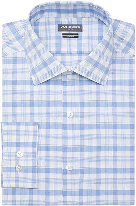 Van Heusen Men's Dress Shirt Slim Fit Flex Collar Stretch Check