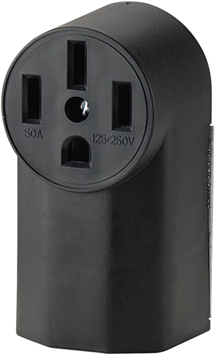 Eaton WD1212 50-Amp 3-Pole 4-Wire 125-Volt Surface Mount Range Power Receptacle, Black