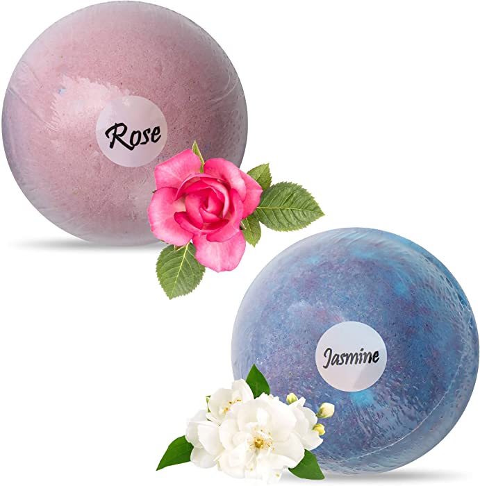 Bath Bombs with Jewelry Inside - Gift Set of 2 Bubble Bathbombs Made from Organic Essential Oils - Surprise Girls Ring in Each