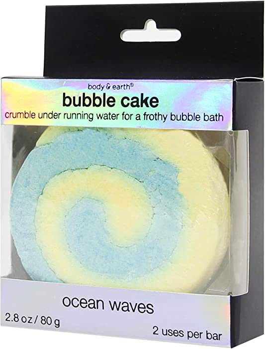 BODY & EARTH Bath Bubble Bar Natural Essential Oils Ocean Scent Cake Shaped Bath Bombs Infused with Shea Butter, Coconut Oil for Family, Women, Men, Travel