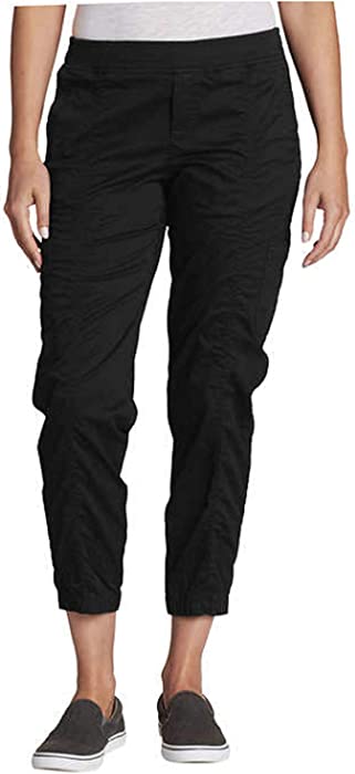 Eddie Bauer Women's Laid Back Twill Jogger Pants (Black, 14)