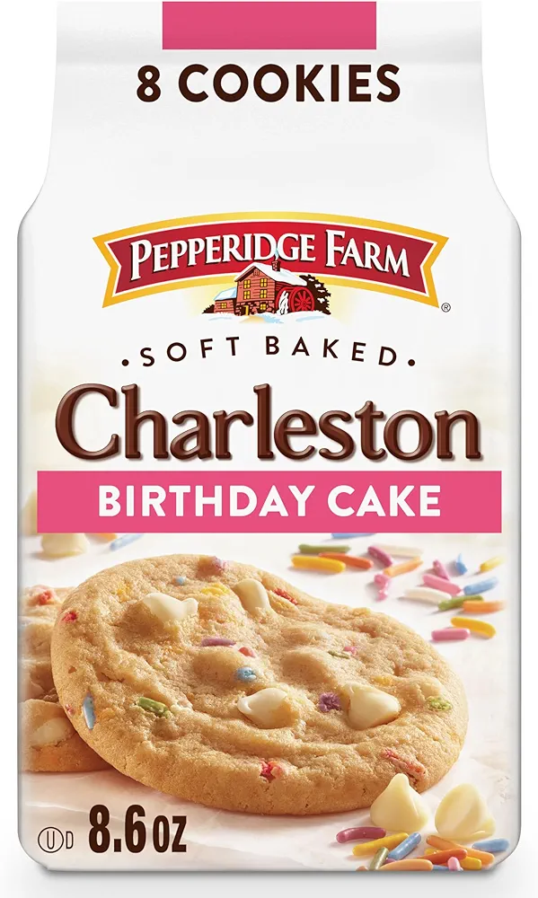 Pepperidge Farm Charleston Birthday Cake Cookies, 8 Soft Baked Cookies, 8.6 oz. Bag