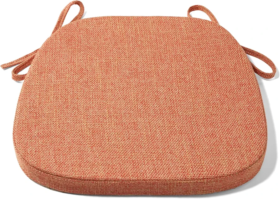 Tromlycs U Shaped Kitchen Chair Seat Cushion Pad for Dining Room Chairs with Ties 15x16 inches Rust Orange