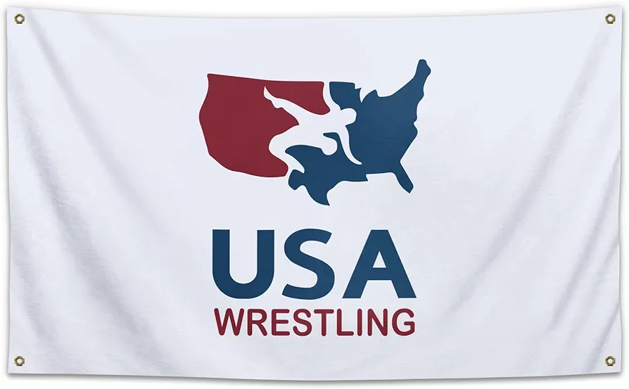 3x5 Feet Super USA Wrestling Flag Banner Funny Poster UV Resistance Man Cave Wall Flag with Brass Grommets for College Dorm Room Decor,Outdoor,Parties