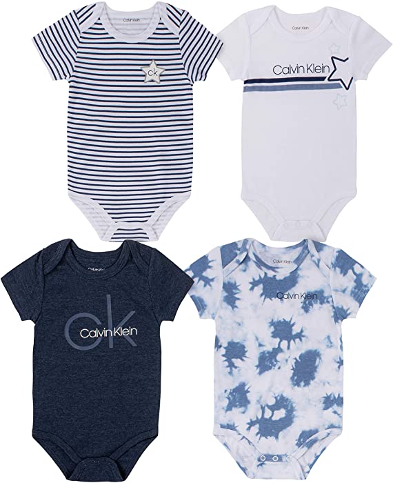 Calvin Klein baby-boys 4 Piece Pack Bodysuits