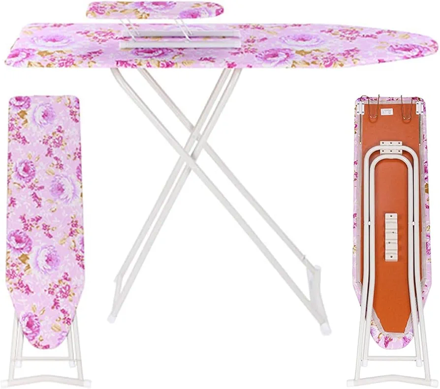 Clothes Ironing Board, Full-Size Foldable Ironing Board, Foldable Household Ironing Board, Height Adjustable Extended Ironing Board Outside with Heat-Resistant Cover for Home Laundry Room or Dorm Use