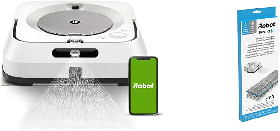 iRobot Braava Jet M6 (6110) Ultimate Robot Mop and m Series Washable Pads Multi-Pack, (1 Wet & 1 Dry Pad)