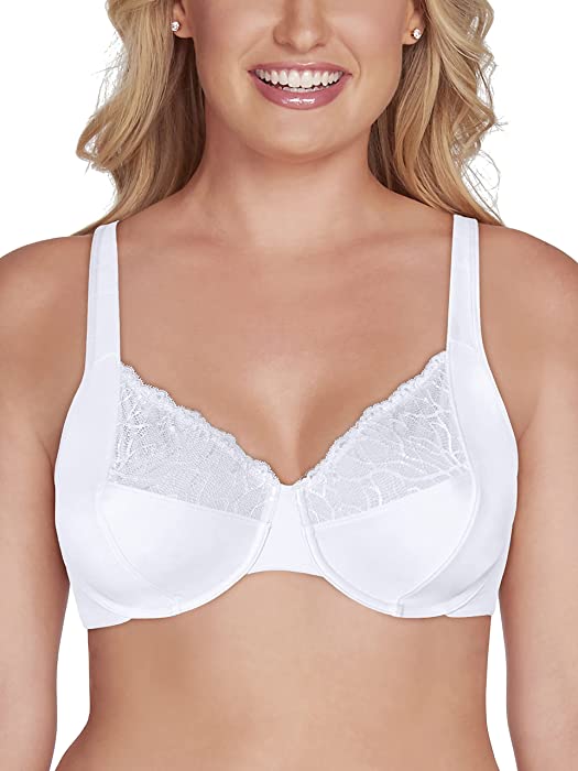 Vanity Fair Women's Flattering Lace Unlined Minimizer Bra (36C-44DDD)