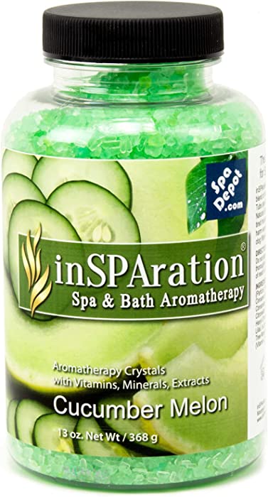 inSPAration Cucumber Melon Aromatherapy Crystals for Spa, Hot Tub & Bath 13 oz.