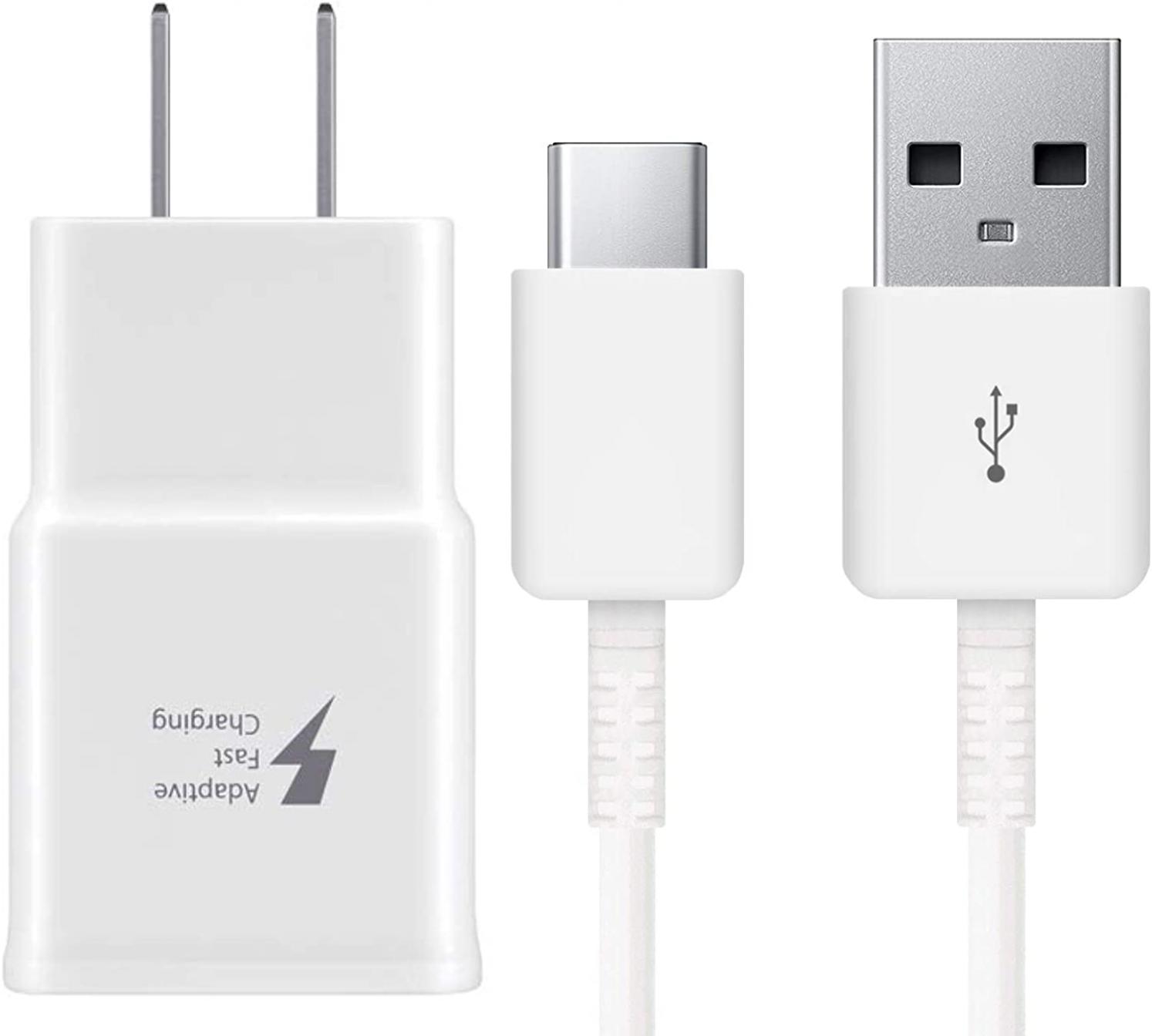 Samsung Galaxy Fast Charger, Adaptive Fast Charging Wall Charger Plug with USB Type C Cable Replacement for Samsung Galaxy S22/S22+ S21/S21 S20 Ultra S10 S9 S8 Plus/Edge/Active Note 8/9/10/20 (White)