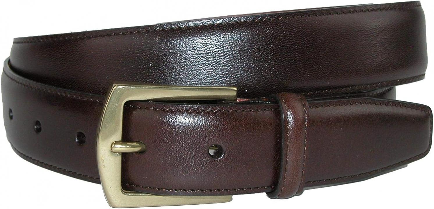 CrookhornDavis Dress Belt for Men, Calfskin Leather Accessories - (Ciga Smooth)