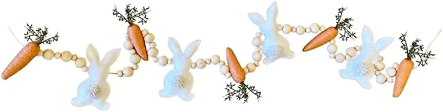 Kids' Party Supplies, Easter Bunny Carrot Garland, Easter Banner Decoration, Bunny Rabbit Carrot Spring Garland Decor, Happy Eatser Day Home Fireplace Room Wall Hanging Decor (A)