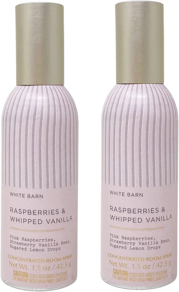 Bath & Body Works Raspberries & Whipped Vanilla 2 Pack Concentrated Room Spray - 1.5 oz / 42.4 g each