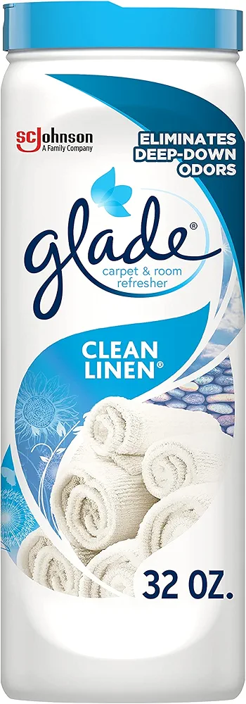 Glade Carpet and Room Refresher, Deodorizer for Home, Pets, and Smoke, Clean Linen, 32 Oz