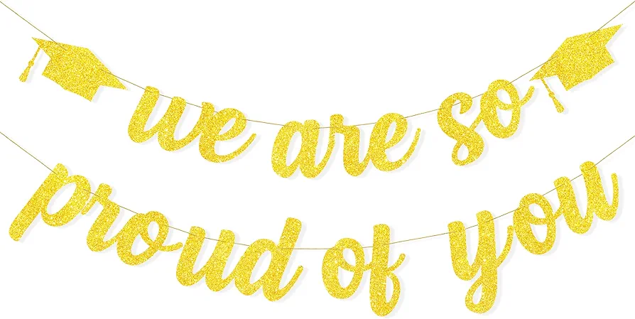 We Are So Proud of You Banner Garland 2024 Graduation Party Decorations, College Grad Party Decorations Supplies Senior High Schol Congratulations Sign for Home Classroom Decor