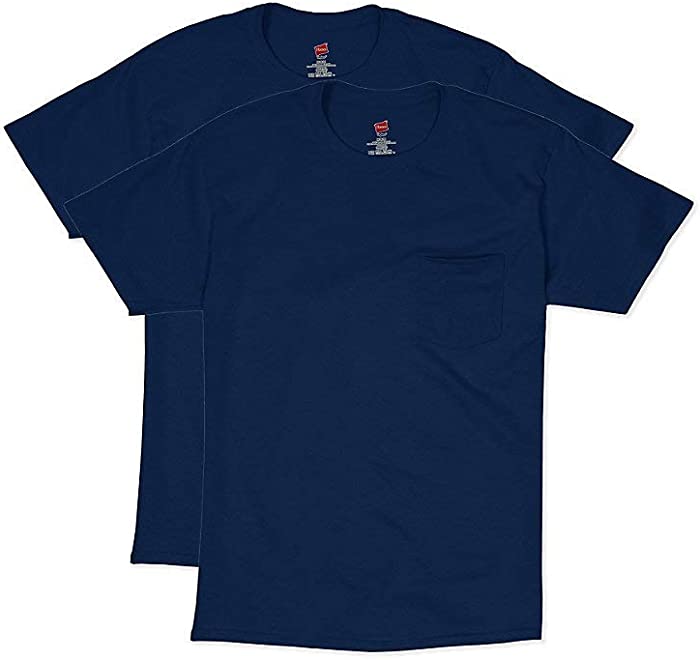 Hanes Mens Short Sleeve Pocket Tee Value 2-Pack