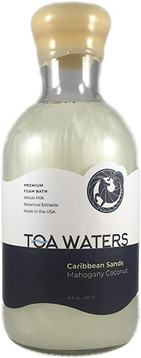 Caribbean Sands Bubble Bath - Mahogany Coconut - Creamy Milk Bath with Botanical Extracts - by TOA Waters - 16 FL oz