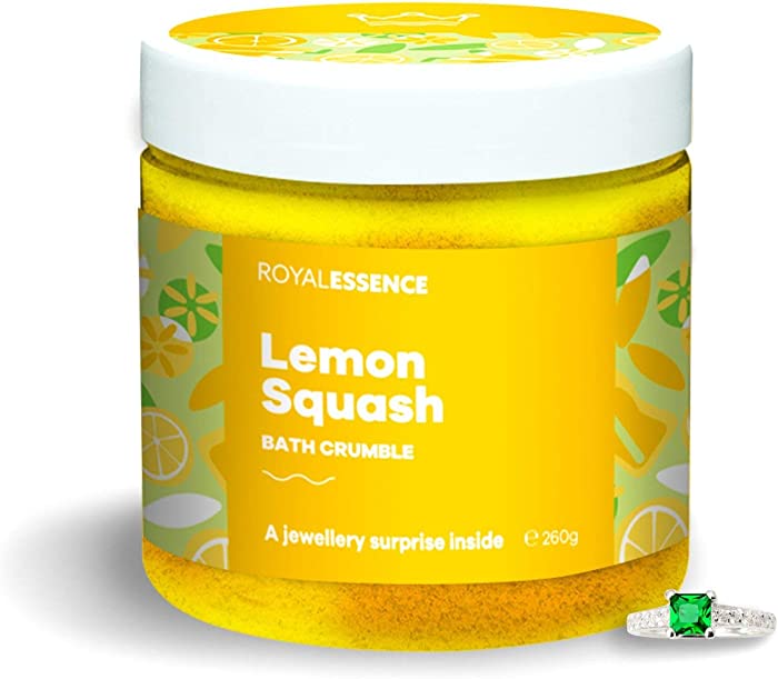 Royal Essence Lemon Squash Bath Crumble with Jewellery Inside (Surprise 925 Sterling Silver Jewellery Valued at $50 to $3,000)Ring Size 7