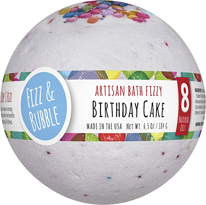 Fizz & Bubble Bath Fizzy Bomb Birthday Cake 6.5 Ounce