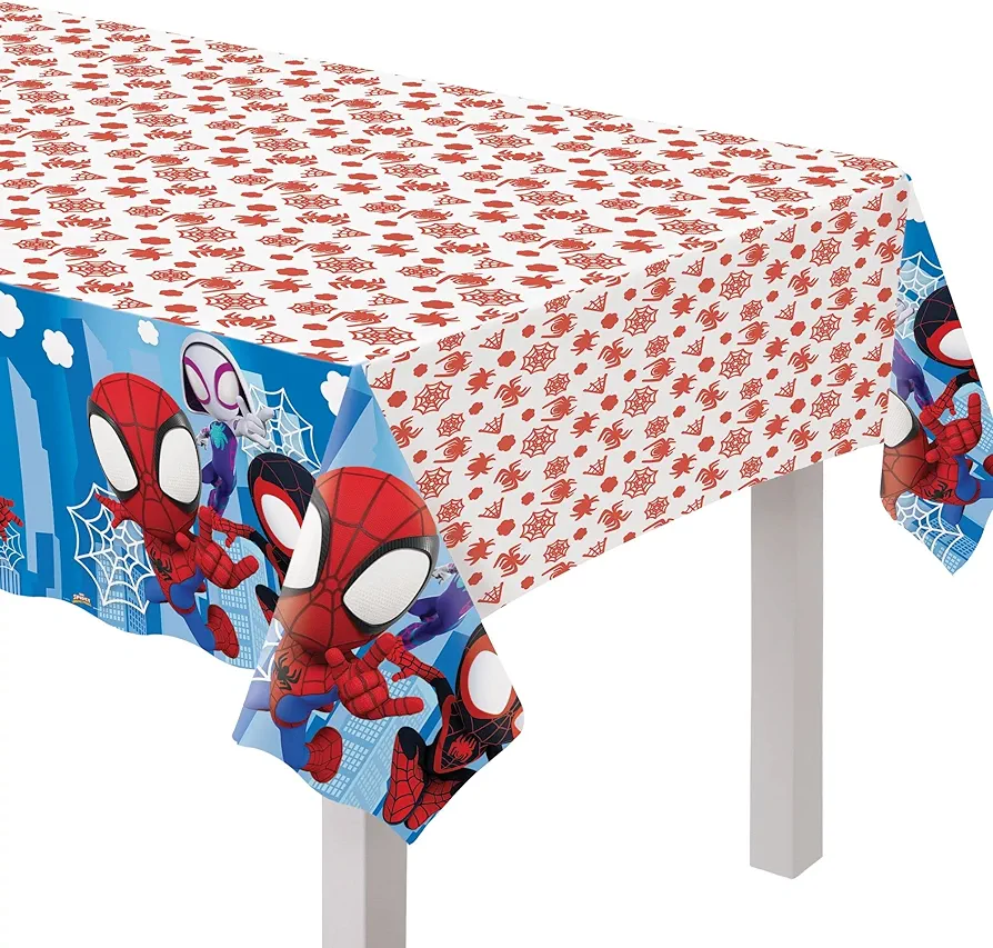 Amscan Spidey & Friends Plastic Party Table Cover - 54" x 96" | Multi-color | Pack of 1