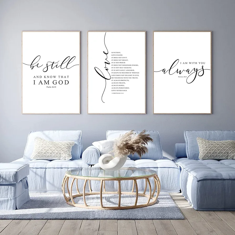 Bible Verse Wall Art Decor Scripture Canvas Wall Art Christian Wall Art Inspirational Wall Art Scripture Bible Verse Posters Christian Pictures Paintings for Living Room Bedroom 12x16 Inch Unframed