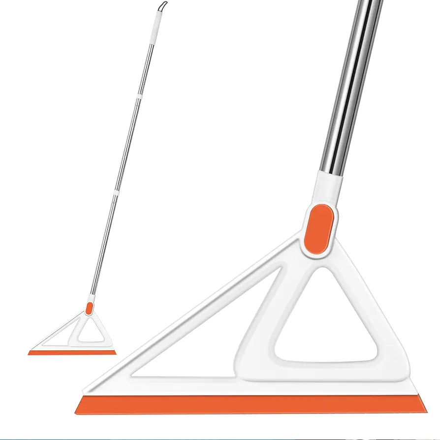 Multifunction Magic Broom, Squeegee Broom for Floor, Rubber Broom, Silicone Broom for Floor Cleaning, Magic Broom Sweeper for Living Room, Kitchen, Bathroom-Easy Dry The Glass (Orange)