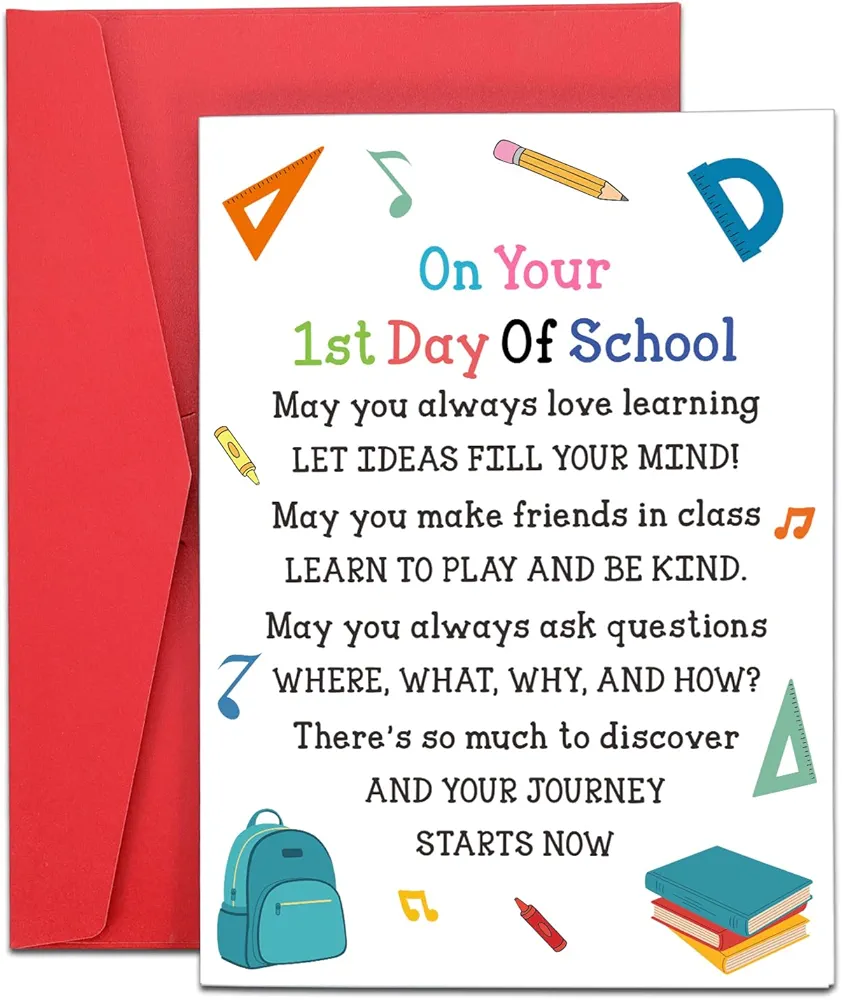 Back to School Stuff First Day of Kindergarten Back to School Gifts to Kids from Mom Dad Welcome Back Punch Cards for Classroom Greeting Cards Back to School Supplies Teens Student Gifts from Teacher