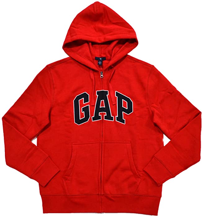 GAP Mens Fleece Arch Logo Full Zip Hoodie