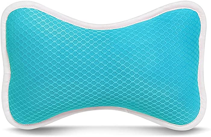 Bath Pillow for Tub,Bath Tub Pillow Headrest,Bathtub Spa Pillow with Suction Cups,Bath Cushion Bathing Pillow Blue