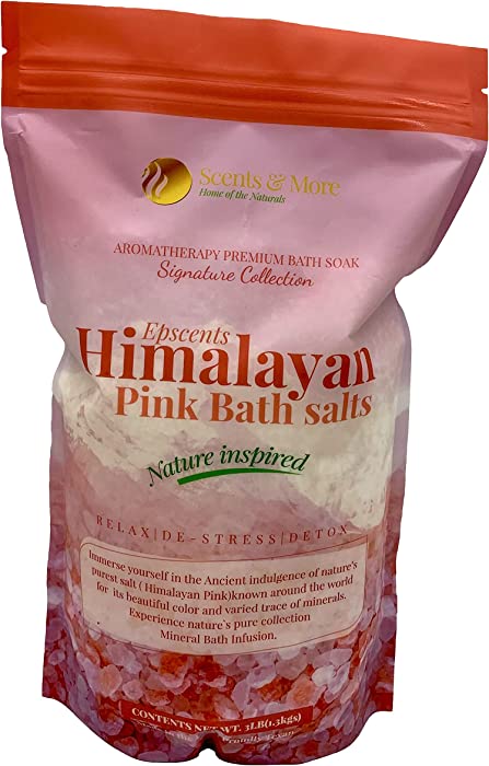 EPSCENTS Himalayan Pink Bath Salts - Aromatherapy, Organic Bath Salt - Eco-Friendly - Detoxify The Body, Stress Relief, Easy Muscle Aches - Bath Salts for Women Relaxing - 3 Lbs Bag