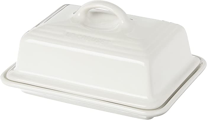 Le Creuset Stoneware Butter Dish, 6.75" x 5" x 3.5", White