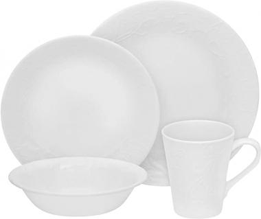 Corelle Embossed Bella Faenza 16-Pc Dinnerware Set, White