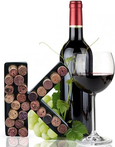 Made Easy Kit Metal Letter Wine Cork Keepsake Saver & Holder Monogram w/Free Wall Mount Kit A-Z (Letter K, Small)