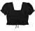 Floerns Women's Summer Square Neck Schiffy Drawstring Front Crop Top Blouse