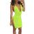 VANCOL Women's Sexy Deep V-Neck Halter Backless Slit Mini Party Club Dress