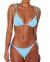 MOOSLOVER Women's Ribbed Tie Bikini Brazilian Cheeky Bottom String Swimsuit