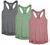 icyzone Workout Tank Tops for Women - Racerback Athletic Yoga Tops, Running Exercise Gym Shirts(Pack of 3)